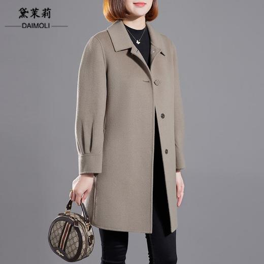 小个子婚礼妈妈冬装外套喜婆婆婚宴中老年女双面羊绒红色大衣短款 商品图3