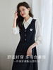【专属特价】熙世界法式学院风假两件连衣裙女收腰显瘦衬衫领裙子2025秋新款 商品缩略图2