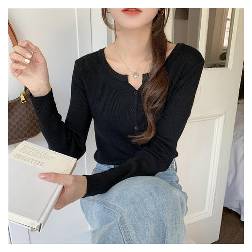 新款春秋款【高品质 针织开衫女外套】休闲显瘦 长袖毛衣打底衫 商品图7