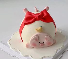 黑巢-哦·摔倒小猪生日蛋糕