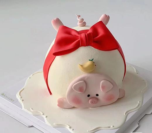 黑巢-哦·摔倒小猪生日蛋糕 商品图0