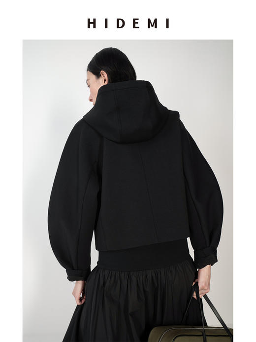 HIDEMI 休闲廓形空气感拉链开衫连帽短夹克/百褶半身裙 商品图12
