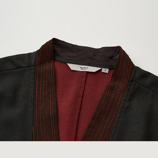 TANGY Collection天意精品2024春季新品气质拼接修身莨绸香云纱上衣短外套 L241002 商品图3