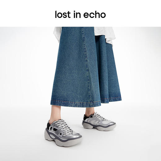 [捡漏价]lost in echo2024春季新品复古扭转鞋面网布异形厚底拼接运动鞋 商品图3