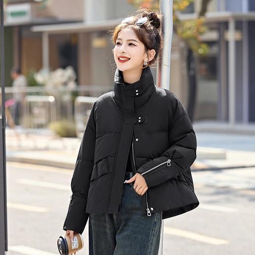 短款羽绒服女2023冬新款小个子欧货时尚休闲宽松加厚白鸭绒面包服 商品图3