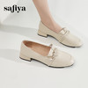 Safiya/索菲娅2024春季法式温柔风方头褶皱真皮浅口通勤单鞋 SF41112066 商品缩略图8