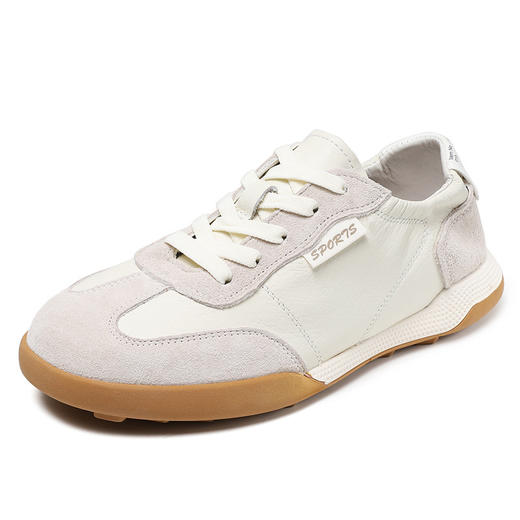 真皮复古拼接德训鞋，春季新款阿甘鞋平底休闲运动板鞋ZM231298 商品图4