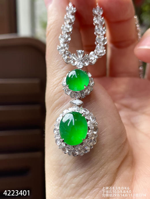 老坑玻璃种艳绿蛋面吊坠戒指两用款【4223401】具体价格微信咨询 商品图3