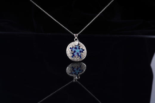 深山集市 飘雪花项链吊坠马尾绣60cm 商品图4