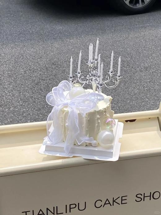 黑巢-丝带烛台生日蛋糕 商品图0