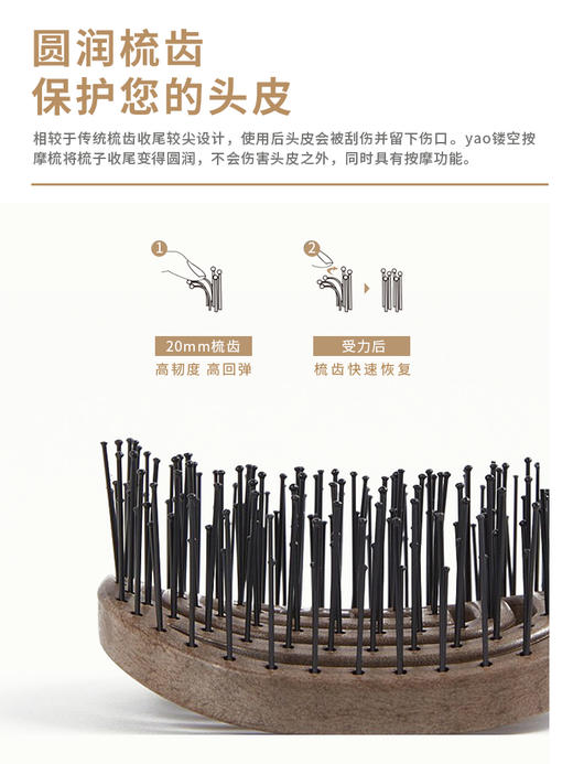 【胡彦斌/张雨绮同款】韩国yao镂空按摩梳子，干净卫生 不缠发 商品图6
