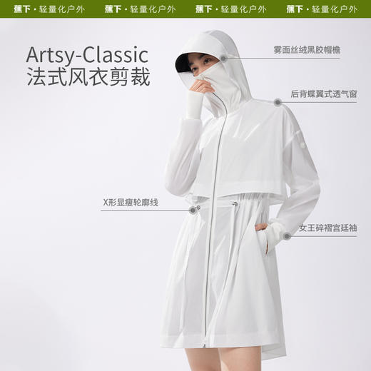 蕉下中长款防晒衣TS40424女春夏轻薄户外防晒服防紫外线风衣外套 商品图3