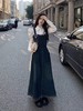 春秋季【大码法式牛仔背带裙女裙子】胖mm 吊带连衣裙 内搭长裙 显瘦套装 商品缩略图0