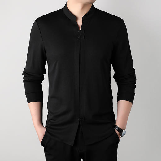 【圈】【新款DDA】大依优型大码中国风长袖衬衫加肥加大宽松休闲上衣男士 商品图0