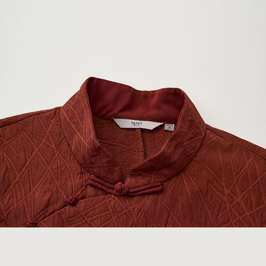 TANGY Collection天意精品2024春季新品雅致修身桑蚕丝中长旗袍连衣裙 L241814 商品图3