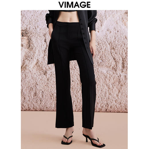 VIMAGE纬漫纪春季新款高腰简约百搭显瘦裤子V2105733 商品图0