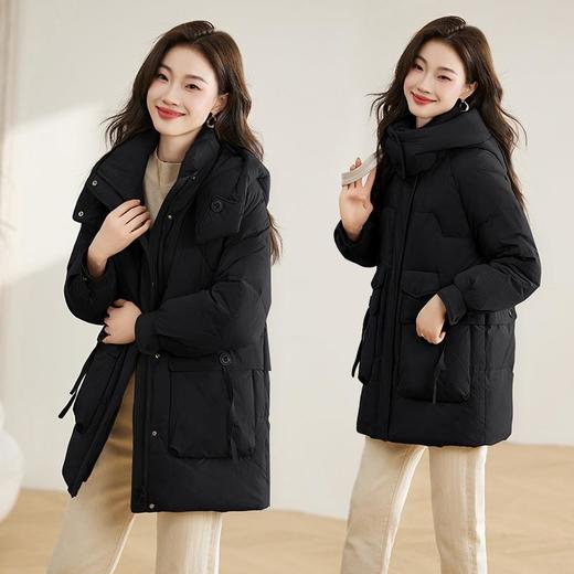 羽绒服女冬季中长版2023年新款小个子气质时尚加厚保暖白鸭绒外套 商品图2