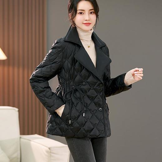 短款羽绒服女显瘦轻薄时尚2023年新款西装领修身冬季保暖风衣外套 商品图3