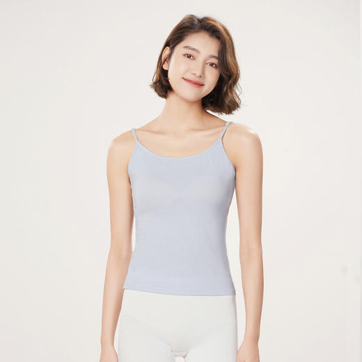 都市丽人吊带背心女人棉细罗纹背心无罩杯无钢圈无排扣LV4AA2 商品图1
