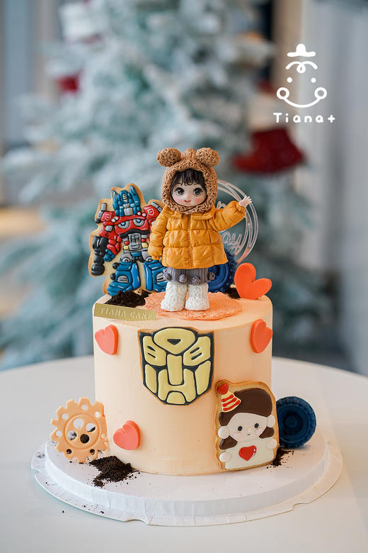 变形金刚-擎天柱-翻糖人偶-红丝绒 商品图1