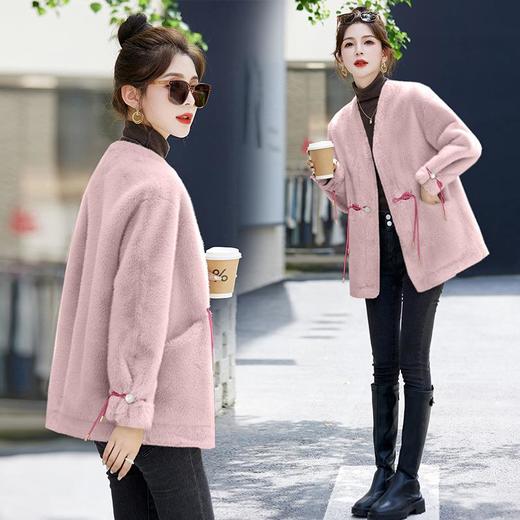 皮毛一体环保皮草外套女2023冬季新款小个子仿水貂绒加厚毛毛上衣 商品图3