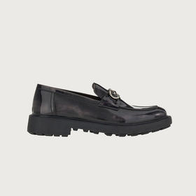 FERRAGAMO 菲拉格慕 男士 Gancini 装饰莫卡辛鞋 黑色 758380