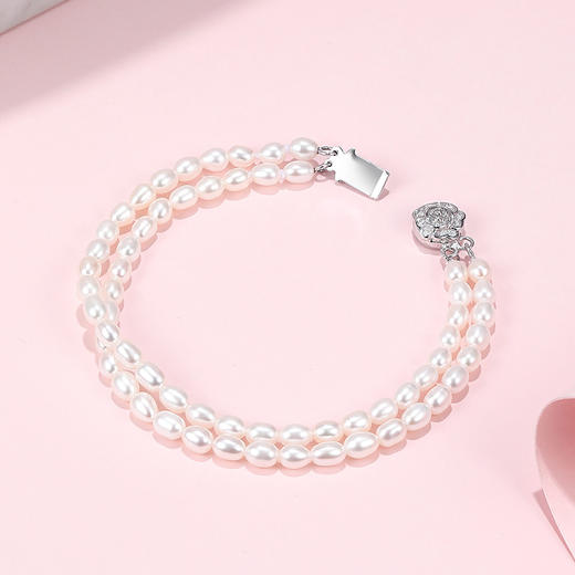 【秒杀】周六福S925淡水珍珠手链优雅双层复古法式小米珠时尚女新年礼物 商品图2