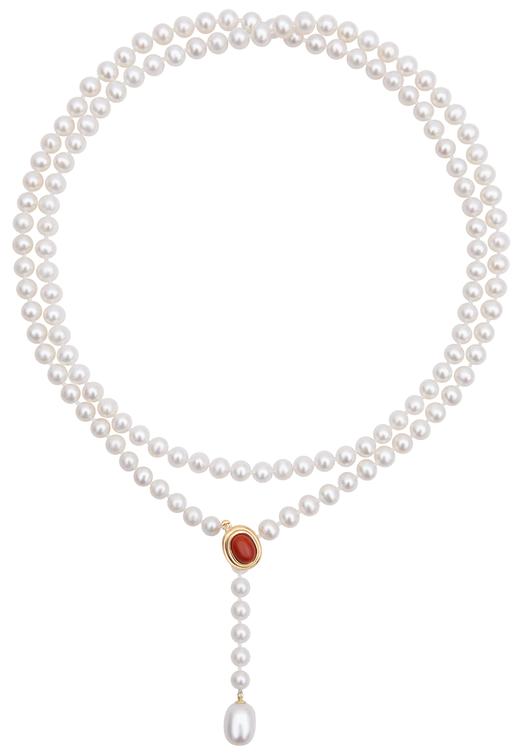 Pearl moments 南红小团圆 经典珍珠项链3号（长链、短链） 商品图0