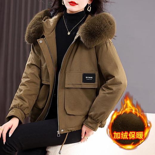 派克服女加绒加厚棉服2023冬季新款小个子短款棉衣外套显瘦小棉袄 商品图1