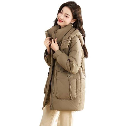 羽绒服女冬季中长版2023年新款小个子气质时尚加厚保暖白鸭绒外套 商品图4