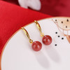 【红颜独醉】S925银镀金帝王砂圆珠耳饰【CW-EG01867】 商品缩略图1