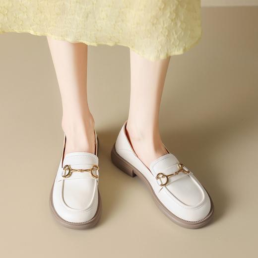 ZHR乐福鞋女2024春季新款韩版时尚百搭ins法式金属衔扣小皮鞋 商品图3