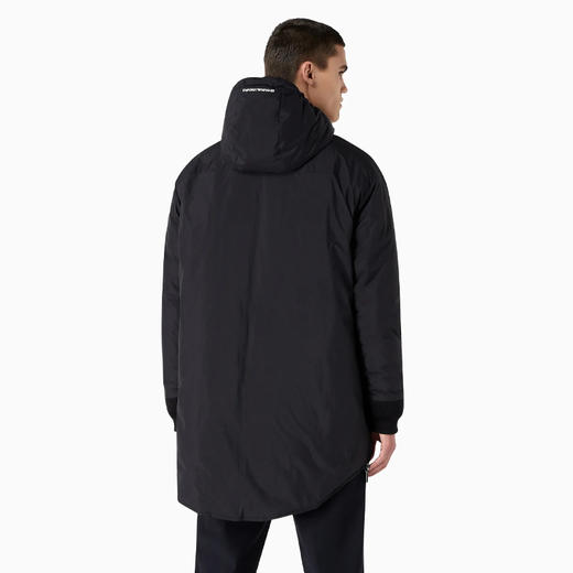 EMPORIO ARMANI 阿玛尼 男士不对称下摆尼龙双面连帽羽绒服 深蓝色 6R1L95 1NHMZ 0920 商品图2