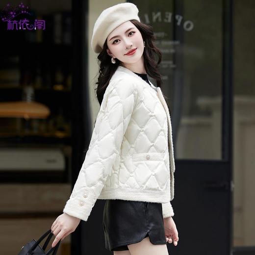 白色小香风轻薄羽绒服女冬季2023新款小个子短款气质时尚显瘦外套 商品图2