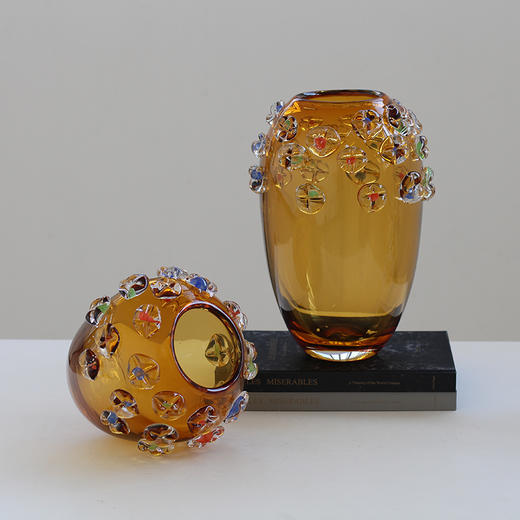 现代简约创意手工厚重琉璃花瓶桌面软装鲜花客厅酒店软装居家花瓶 商品图2