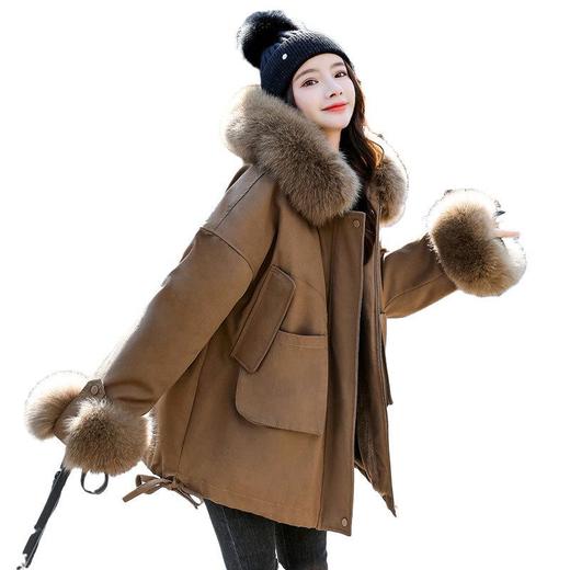 羽绒棉服派克服女2023年冬装新款女装棉袄韩版冬季棉衣外套中长款 商品图4