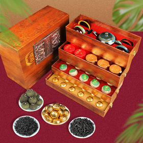 【赠茶具】强韵·龙腾盛世/一路连升茶叶礼盒，一次享大师手作四大茗茶，排面足上档次【爆单！下单5天发货】