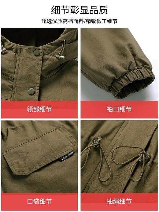 加绒加厚派克服棉衣女中长款2023冬季新款小个子棉服外套冬天棉袄 商品图3