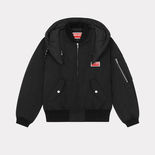 KENZO 高田贤三 女士徽标贴花短款派克羽绒服 黑色 FD62 BL173 9NK 99 商品图0