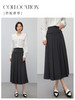 【1件75折，2件73折】熙世界复古文艺百褶半身裙2025秋季新款高腰显瘦深灰色西装长裙 商品缩略图4