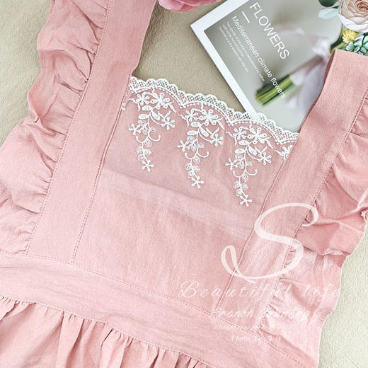 围裙女式工作时尚公主可爱网红新款高档罩衣厨房家用蕾丝纯棉全棉 商品图8