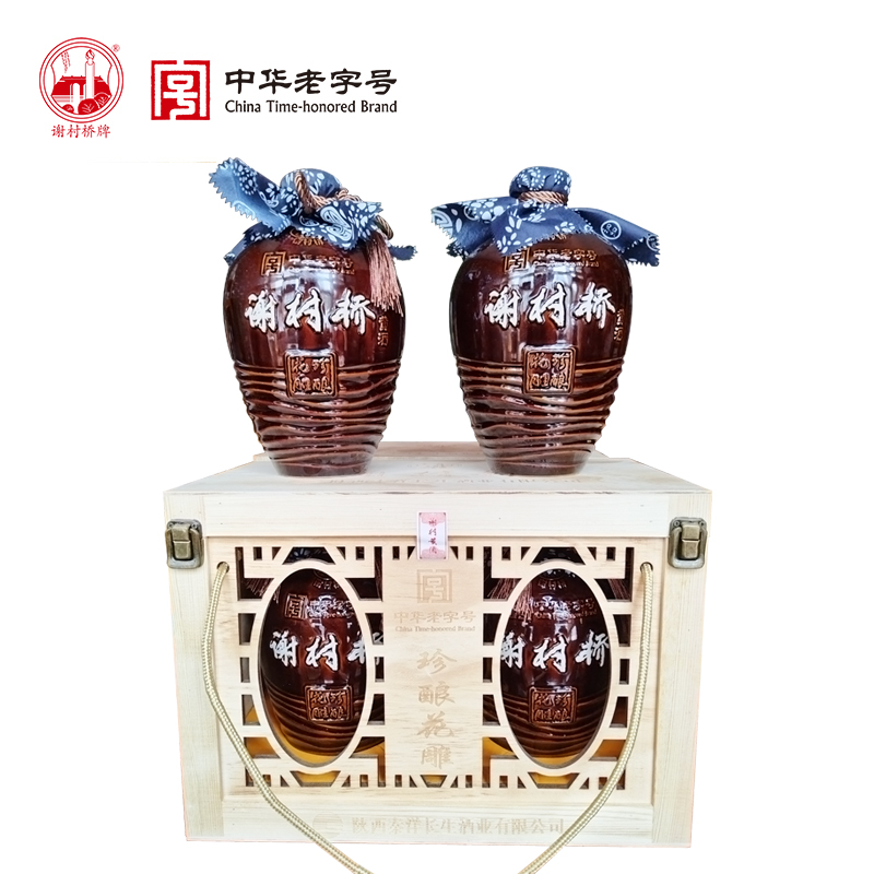 谢村桥牌11°珍酿花雕谢村黄酒1.5L*2坛