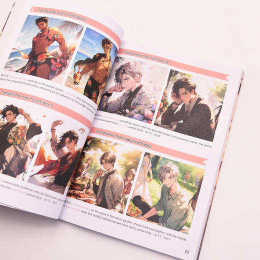 AI美男人物绘画关键词图鉴 Midjourney版 ai绘图二次元漫画人物AI绘画教程mj关键词图鉴AIGC图片创作 商品图4