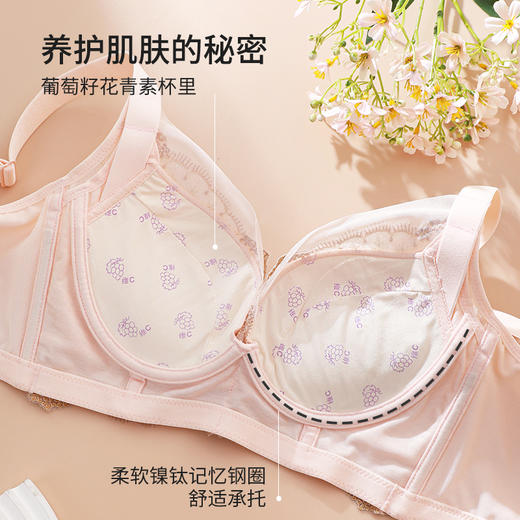 【商场同款】熳洁儿 小胸聚拢调整型文胸云感棉记忆钢圈内衣收副乳秘境花园系列23701301 商品图1