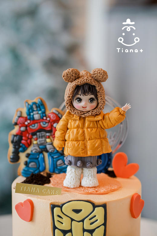 变形金刚-擎天柱-翻糖人偶-红丝绒 商品图0