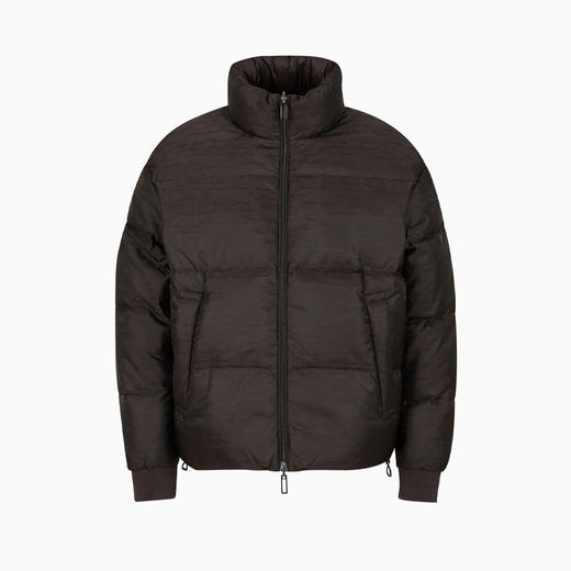 EMPORIO ARMANI 阿玛尼 双面全拉链通体标志性徽标提花尼龙羽绒服 绿色 6R1B65 1NVSZ F556 商品图0