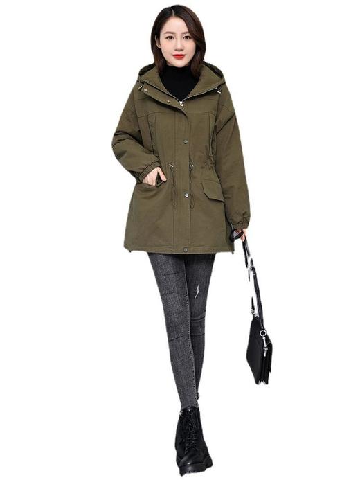 加绒加厚派克服棉衣女中长款2023冬季新款小个子棉服外套冬天棉袄 商品图4
