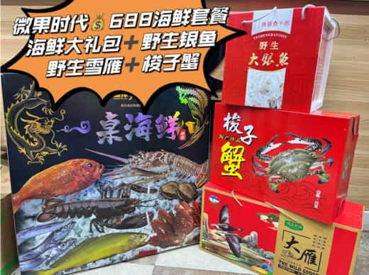 海鲜大礼包+野生银鱼+野生雪雁+十梭子蟹套餐 商品图0