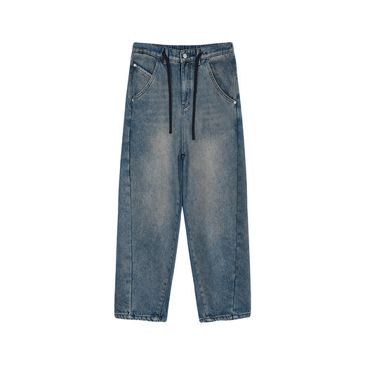 徐太浪美式复古蓝色牛仔裤男春秋新款百搭高级感潮牌潮流直筒裤 商品图4