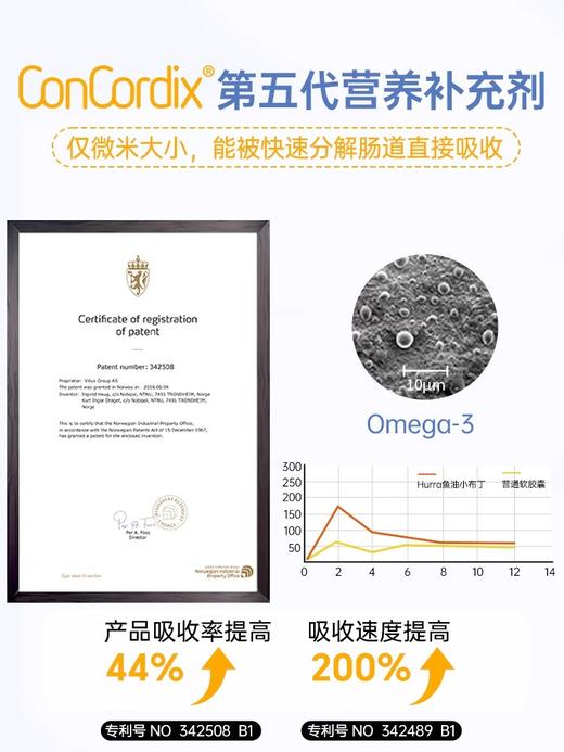 Hurra儿童鱼油补脑护眼维生素D3提高记忆进口DHA果冻鱼油软糖 商品图2